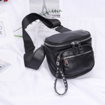 New leather shoulder bag womens first layer cowhide fashion casual semicircular messenger bag king net red with the same small backpack