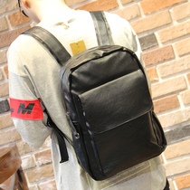 Leather new backpack mens simple Korean leather backpack student schoolbag computer travel bag business trend