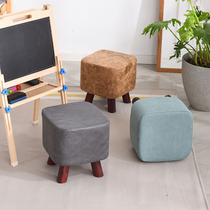 Small stool Household solid wood creative sofa stool Fashion childrens shoe stool Living room coffee table stool bench Adult low stool