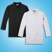 Chefs overalls Long sleeve dining restaurant chefs uniform long sleeve solid color simple chef overalls autumn and winter