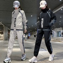 Sports Suit Women Wave Cards Fashion 2022 Autumn Winter New Internet Red Tooling Minus age Leisure students Two sets