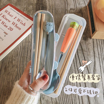 Chopsticks Spoon Suit Adults Can Love Female Short children Primary school Childrens cutlery One person with one double containing box