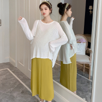 Pregnant Woman Suit Summer 2022 New Spicy Mother Tide Goes Out Fashion And Harnesses Loose Knit Pregnant Woman Dress Dress