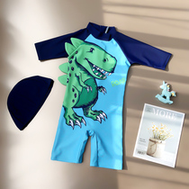 Childrens swimsuit boy conjoined dinosaur swimming clothes sunscreen Baby Baby Baby shape swimming swimsuit children set