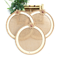 Kindergarten ring decoration Air charm Homemade ring hemp rope flower pendant Forest round wall wall decoration