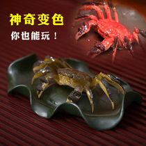 Color-changing tea pet crab ornaments personalized creative tea play can raise handmade purple sand tea insect kung fu tea set tea table decoration