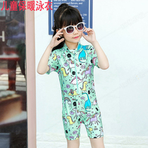 Export summer childrens swimsuit Mens and womens one-piece boxer shorts long and short sleeves Sunscreen surf snorkeling swimsuit Quick-drying