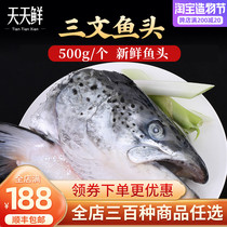 Salmon head chopped pepper barbecue fish head soup SF Express