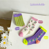 Beautiful girl 3 08 New Vintage small floral stockings