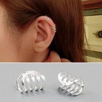Pure Silver Ornament S925 Through Body Pure Silver Earrings Earrings Woman Without Ear Clip U Shape Personality Earbone Clip Anti-Allergy