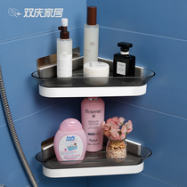 Toilet triangle rack bathroom non-perforated toilet wall-mounted toilet wash table plastic storage shelf