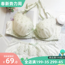Day Ensemble Teenage Girl Cute Vegan Embroidery Fresh Thin Cup Big Code Coalesting Bra Suit Womens Underwear Briefs