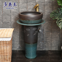 Domei king wash basin One-piece column basin Courtyard Outdoor balcony Ceramic column washbasin Floor-to-ceiling pool