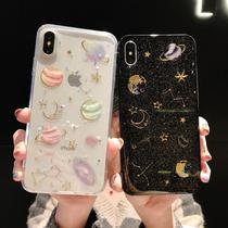 Epoxy planet starry sky transparent iPhone12 14Promax mobile phone case xs xr apple 13 anti-fall 11 soft cover