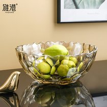 Fruit plate snacks plate fruit basket Net red creative modern living room coffee table household crystal glass fruit plate Nordic