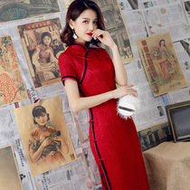 The college entrance examination to test cheongsam hit the ground running and elegant retro high-end cheongsam high-grade qi pao female elegant nian qing kuan