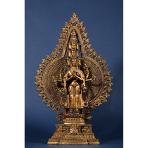 Pure Copper Painted Thousand Hands Guanyin Statue-ZT10033