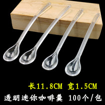 Coffee stir bar disposable plastic coffee soup mini transparent spoon independent milk tea beverage