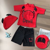 Childrens swimsuit Boys and girls tide Korean small wings devil split baby baby hot spring holiday swimsuit