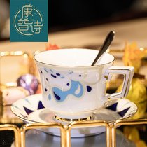 Kangpu Shi Jingdezhen high white porcelain coffee cup set European small luxury pair cup cup saucer cup exquisite high-end
