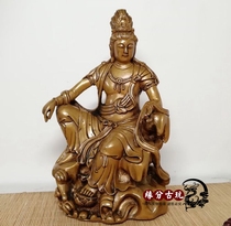Pure bronze free self-reliance Guanyin Buddha statue ornament Home offerings to the family South Sea sitting lotus Guanyin Bodhisattva statue