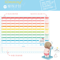 100-day weight loss plan 100-day weight loss fitness 100-day countdown Daily record schedule Life self-discipline table