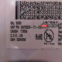 SMD triode 2N7002K-T1-E3 SOT-23 package silk screen printing: 7Kw1S 50 starts