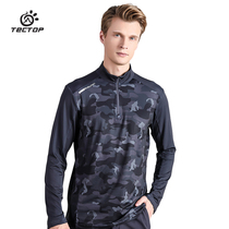 TECHCTOP Exploring Outdoor Camouflares Speed Dry Jersey Mens Long Sleeve T-shirt Sports Big Code Running Sport Compassionate Women