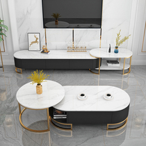 Rock plate TV cabinet Tea Table Composition Modern Minima Light Extravagant TV Enclosure Living-room TV Cabinet Nordic Background Wall Cabinet