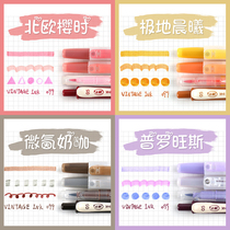 Dot stone can change the core press highlighter retro color quick-drying gel pen students use hand to draw key markers