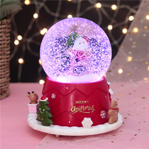 Christmas Gift Music Crystal Ball Rotating Flying Snow Sound sound Snowflake Resin Octasonic Box Children Christmas Presents