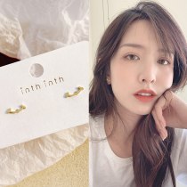 Net red smiling face sterling silver earrings female 2020 New Tide temperament simple versatile cold wind earrings small earrings