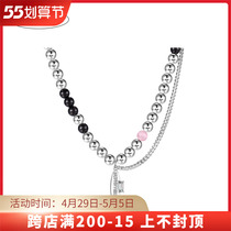 Department of DEPARTMENT hangtag Black Manau pink string beads necklace female neutral male bilayer collarbone chain chocker tide