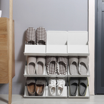 Japanese-style simple economical plastic shoe rack creative household space-saving multi-layer can be superimposed on the upright simple shoe rack