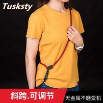 Tusksty original diagonal cross phone halter cord adjustable quick-release phone case lanyard solid color neckband