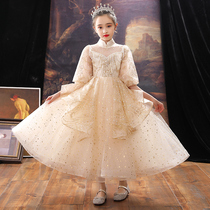 Childrens dress Princess dress flower girl show girl puffy gauze little girl high-end piano performance dress summer