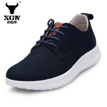 XGN2022 spring new casual shoes genuine leather 100 lap running shoes non-slip abrasion resistant and breathable outdoor sneakers
