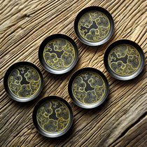 Handmade pure copper tea cup holder porcelain glaze fired copper insulation coaster household kung fu tea set accessories non-slip anti-scalding cup holder