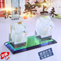 Crystal wireless microphone desktop stand Desktop home ktv handheld microphone stand Glass storage microphone stand