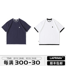 LAPRIMA 21SS FALSE TWO SHIRT fake two compassionate T-shirt splicing short sleeve loose round collar