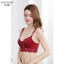 Haoyu new fashion sexy lace gather underwear small chest thin cotton womens single bra five-breasted bra