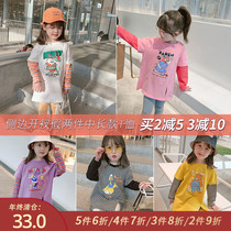 Little pudding baby baby childrens clothing 2021 new girls foreign style cotton T-shirt childrens autumn long sleeve female baby shirt