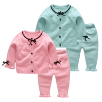 Baby sweater suit Girls knitwear Spring and Autumn baby jumpsuit Baby autumn cardigan jacket Yarn dress