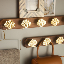 New Chinese light extravaganza Creative Xiang Cloud brass hook wall-hanging Xuanguan entrance door wall Creative key hanging clothes hook