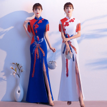 The Walking Show Qipao plays out the 2022 new elegant Chinese Wind Classical Art Examination Fish Tail Long style and temperament Xia