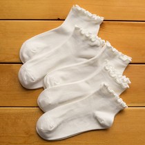 2021 Korea Spring Festival Burst New Frontier Cotton Spring Summer Suns Agaric Side Short Socks South Korea Floral Lace Socks Female Academy Wind