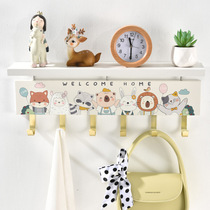Children hanging clothes hanger wall wall-mounted cloister frame free from punching racks bedroom wall wardrobe in the door Xuanguan hook