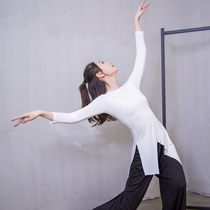 Loose modern dance blouses Long-style dance performance practice conserved with long style service with open fork blouses female long sleeves