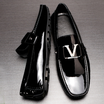 European station large size leather British Doudou shoes mens comfortable trendy mens shoes Patent leather personality cover shoes mens casual shoes