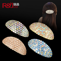 Korean simple clip headwear hairpin temperament hairclip back head spring clip edge clip for girl hairpin rhinestone top clip